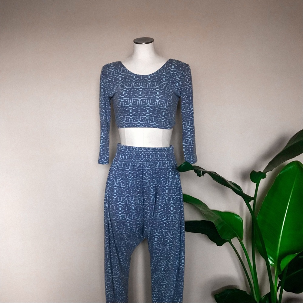 UltraViolet Crop Top and Harem Pant Set